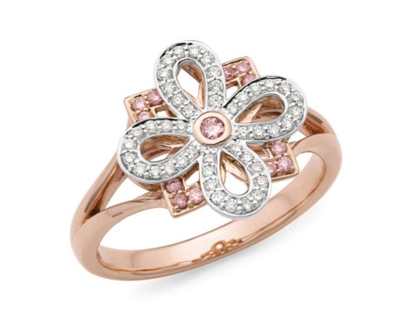 9K Rose Gold Pink Argyle Diamonds Ring