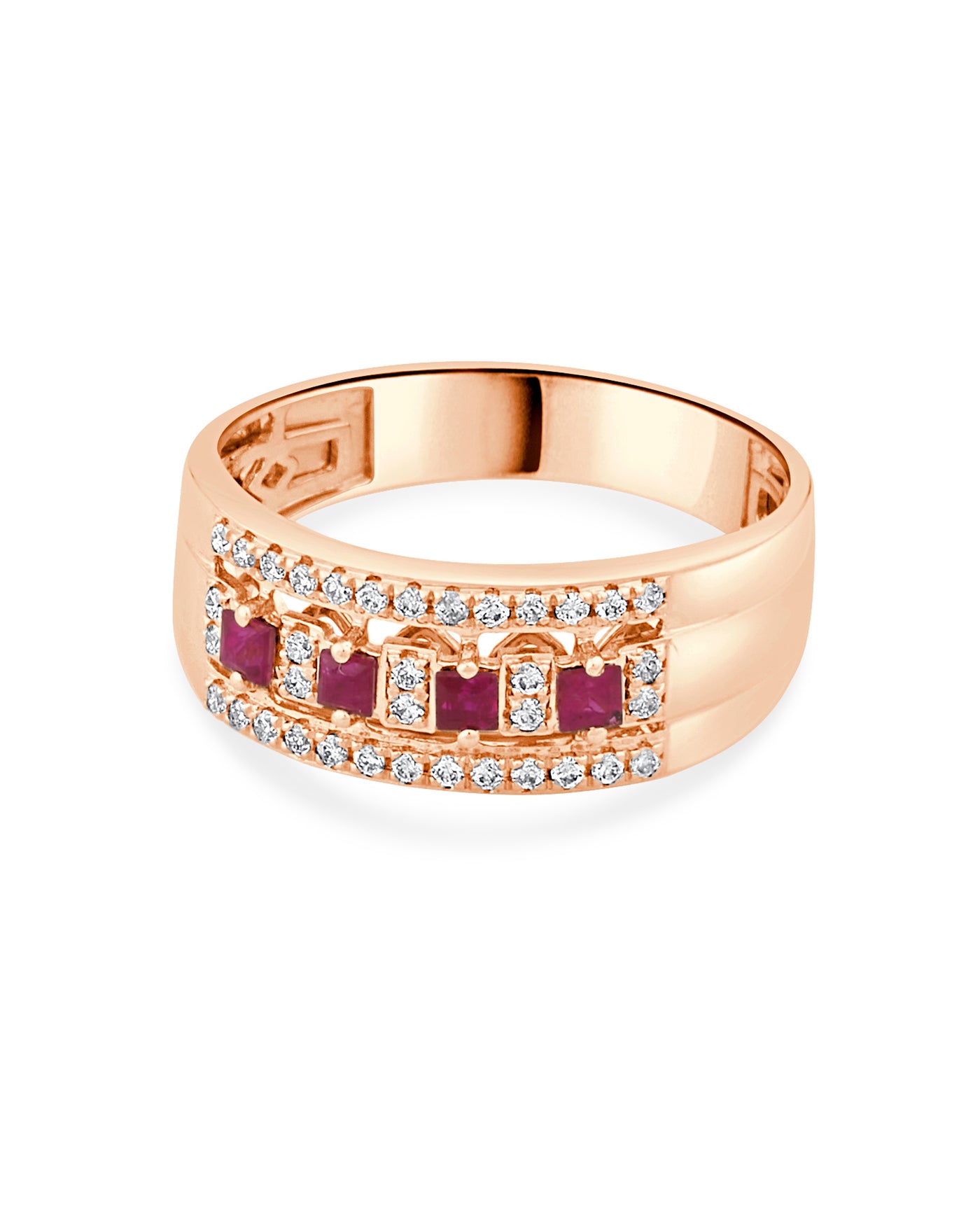 18K Yellow Gold  Princess-cut Burmese Ruby Ring