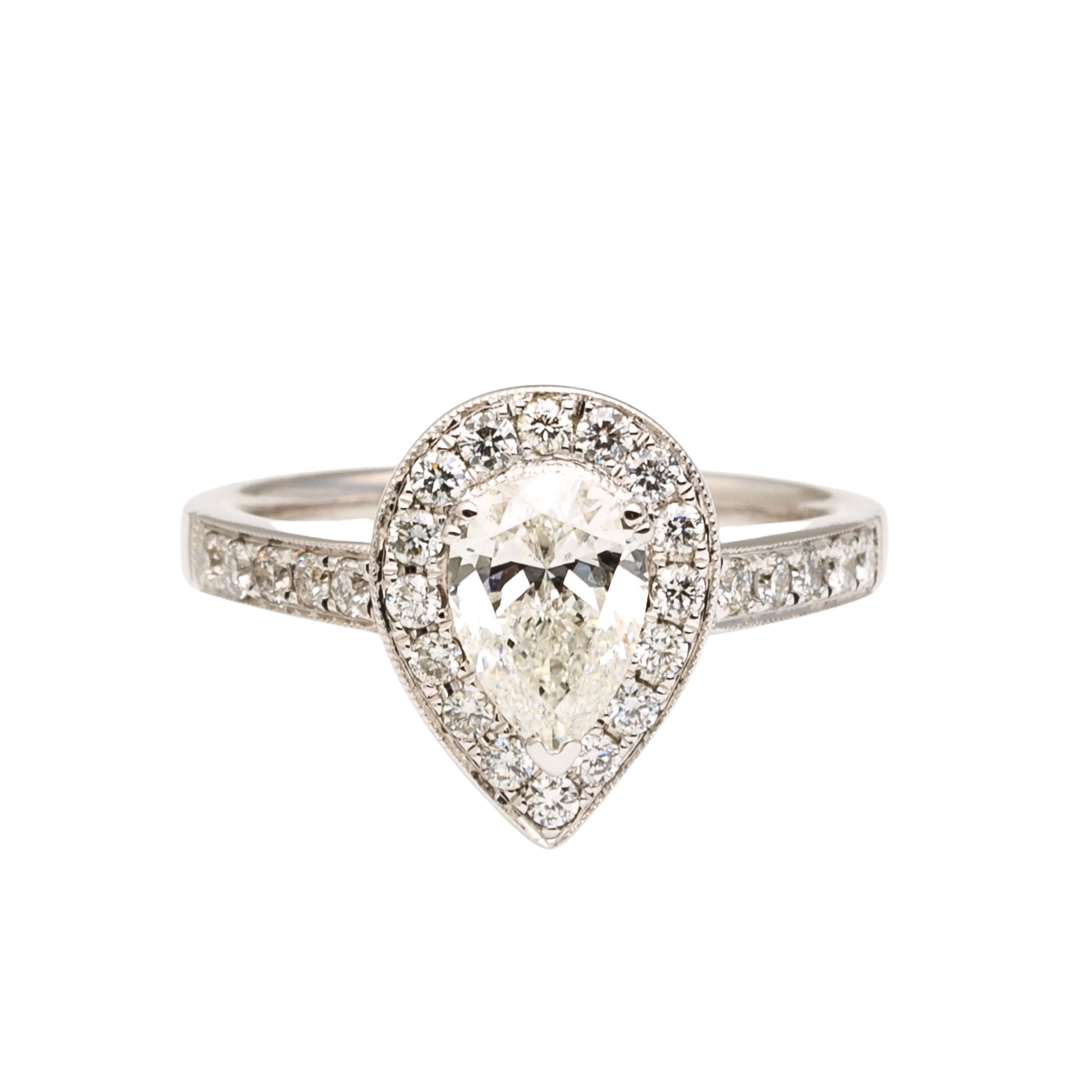18K Pear Cut Diamond Wedding Ring