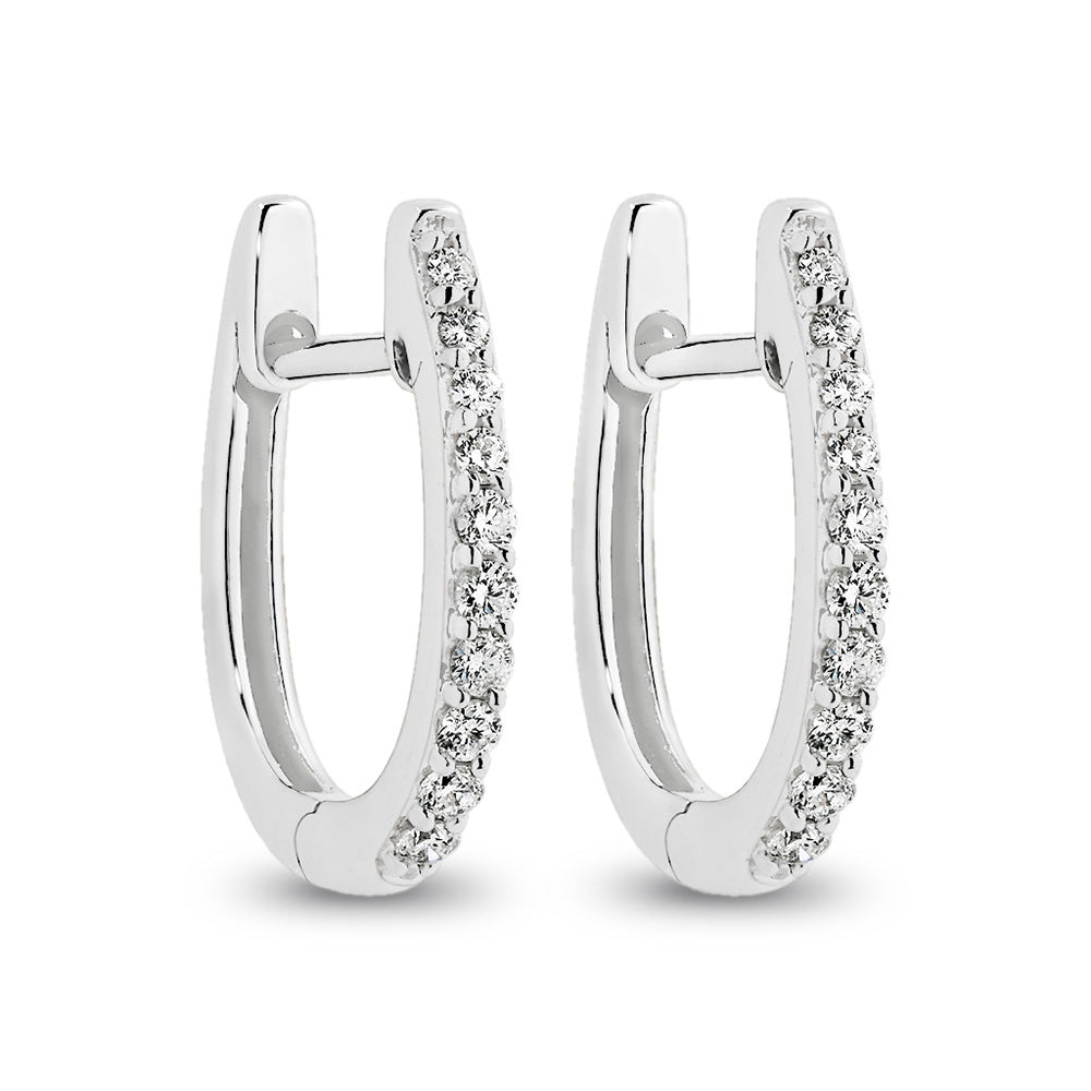 9k White Gold Diamond Earrings TDW=0.15ct