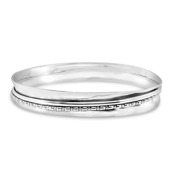 .925 Sterling Silver Spin Bangle 10x65mm
