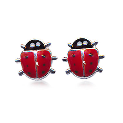 Sterling Silver Lady Bird Stud Earrings.