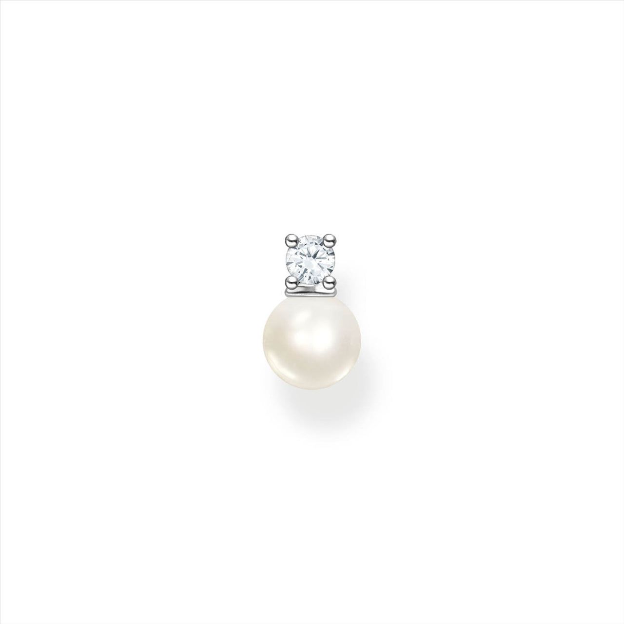 Thomas Sabo Single ear stud pearls and white stone silver