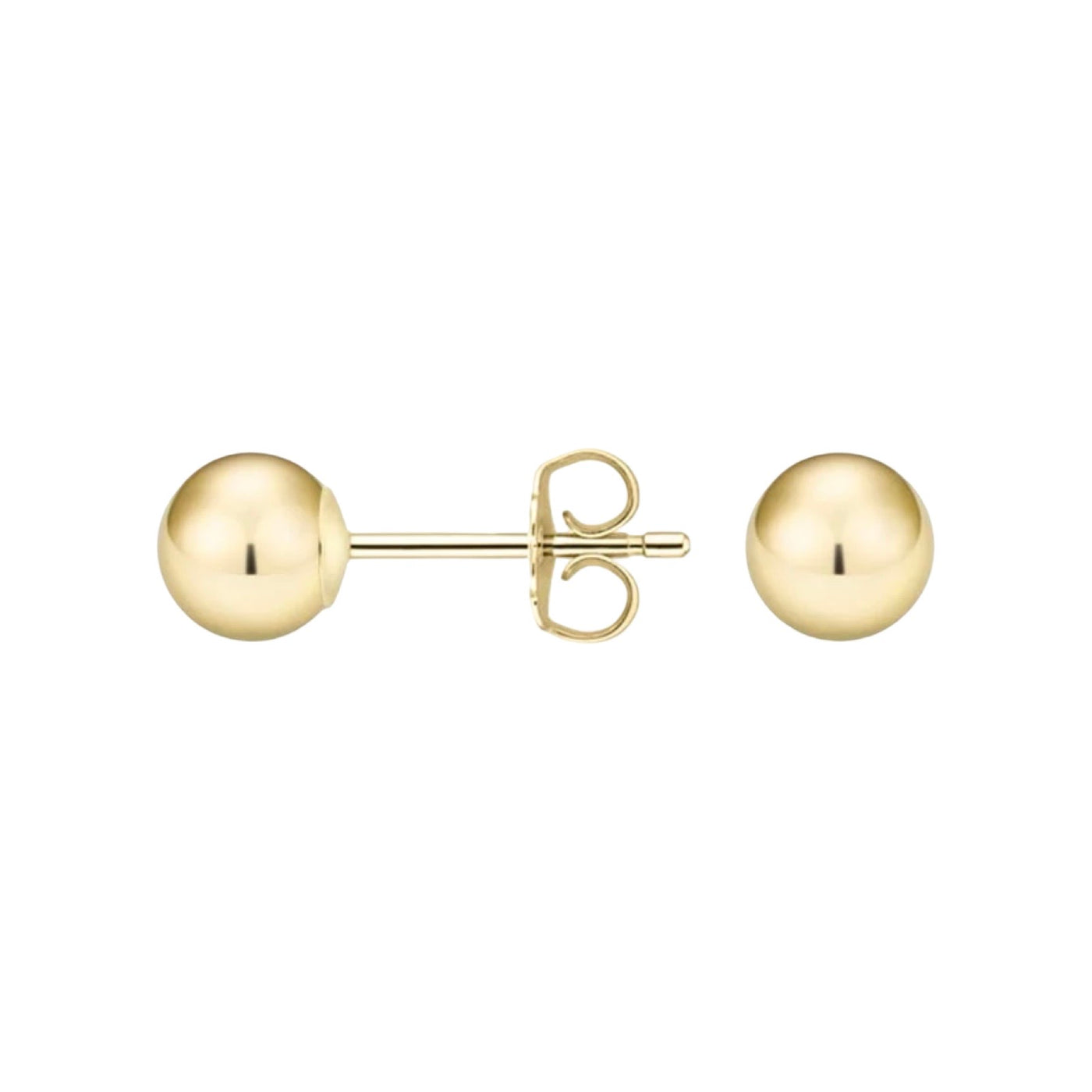 9K Yellow Gold Round  Ball Earrings