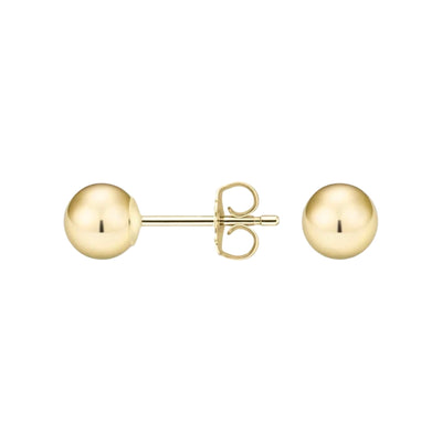 9K Yellow Gold Round  Ball Earrings