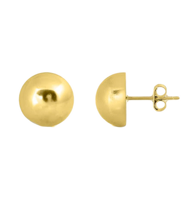 9K Yellow Gold Round  Ball Earrings