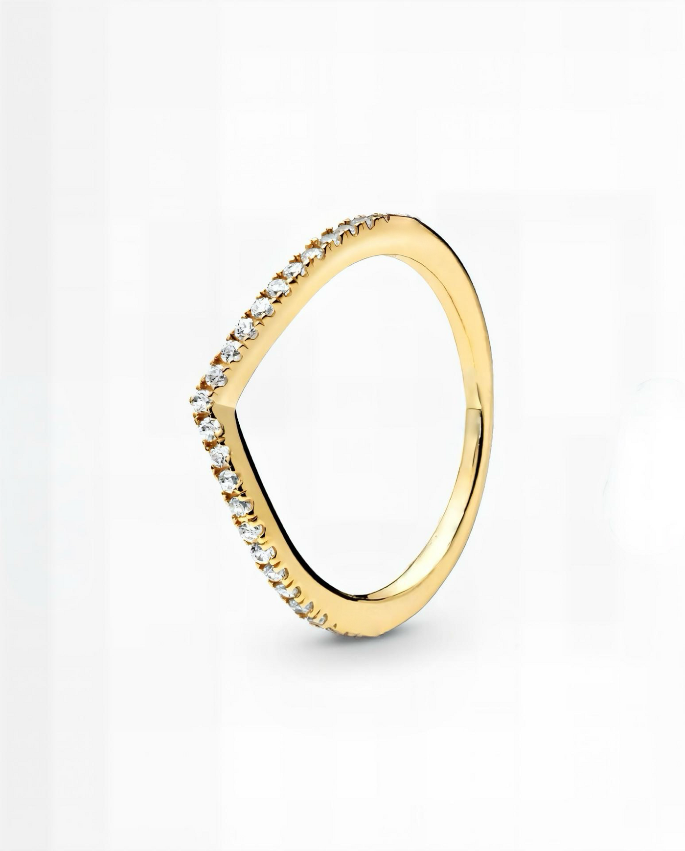 9k White gold Band  V shaped ring Natural Diamonds
