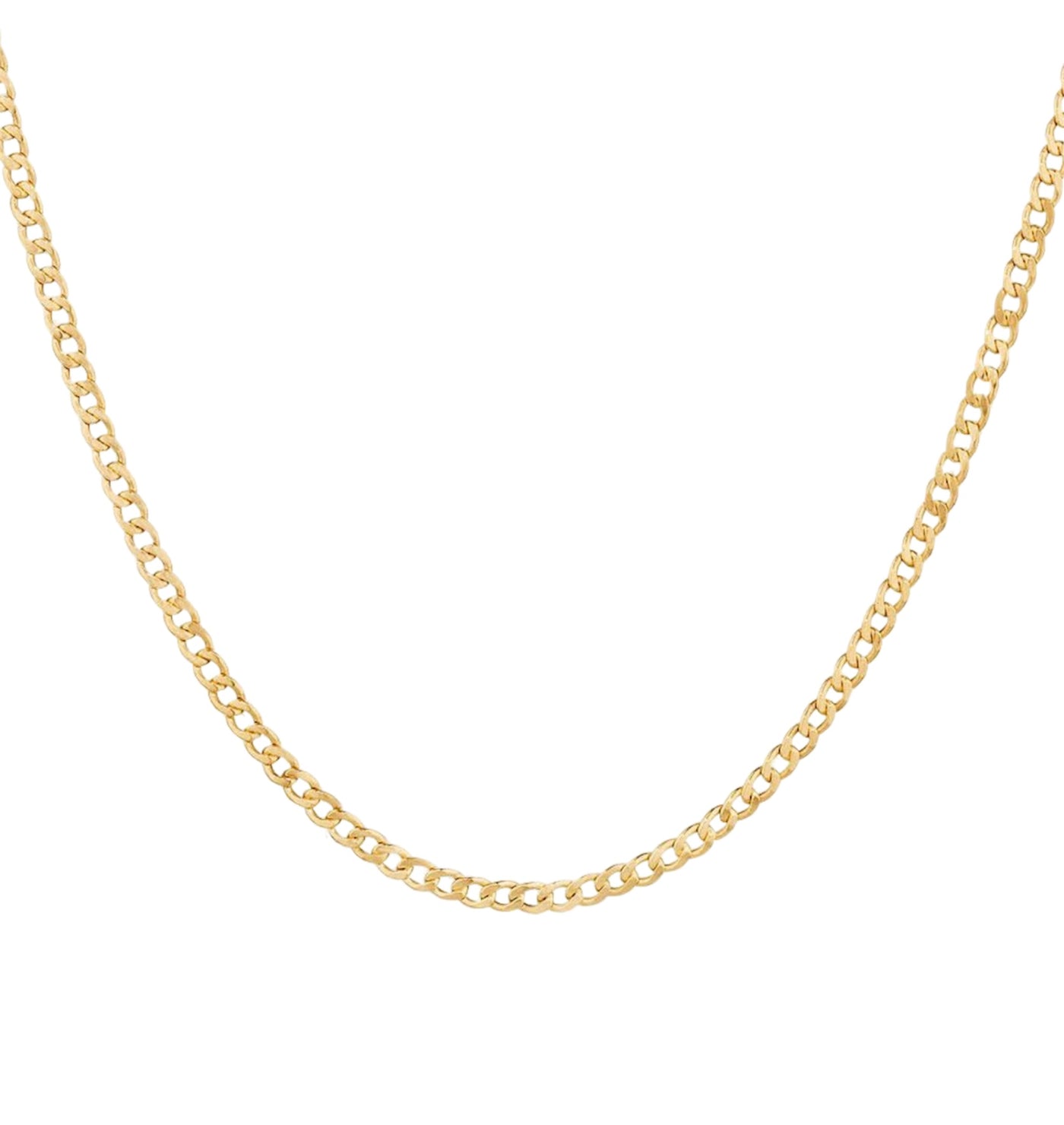 9K Chain yellow gold LONG CURB DESIGN